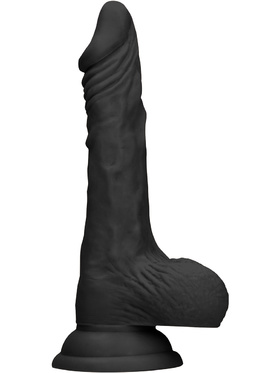 RealRock Skin: Realistic Dildo With Balls, 22 cm, svart