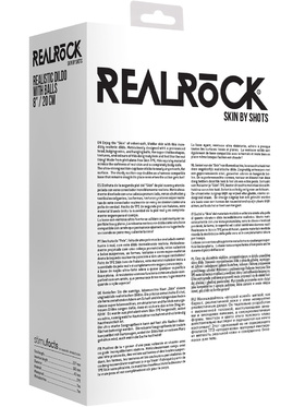 RealRock Skin: Realistic Dildo With Balls, 22 cm, svart