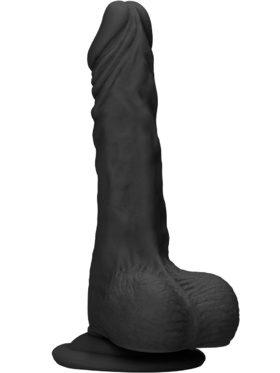 RealRock Skin: Realistic Dildo With Balls, 22 cm, svart