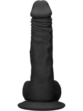 RealRock Skin: Realistic Dildo With Balls, 22 cm, svart