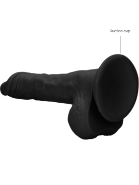 RealRock Skin: Realistic Dildo With Balls, 22 cm, svart