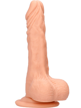 RealRock Skin: Realistic Dildo With Balls, 22 cm, ljus