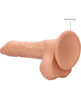 RealRock Skin: Realistic Dildo With Balls, 22 cm, ljus