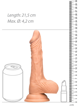 RealRock Skin: Realistic Dildo With Balls, 22 cm, ljus