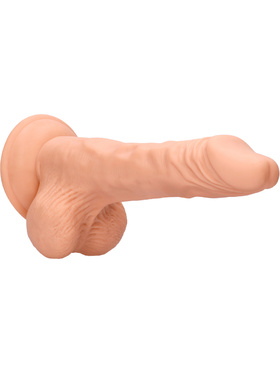 RealRock Skin: Realistic Dildo With Balls, 22 cm, ljus