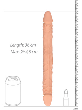 RealRock Skin: Double Dong, 36 cm, ljus