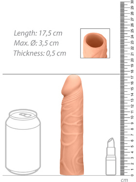 RealRock Skin: Penis Extender, 17.5 cm, ljus