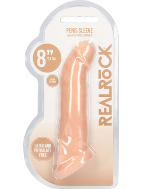 RealRock Skin: Penis Extender with Rings, 21 cm, ljus