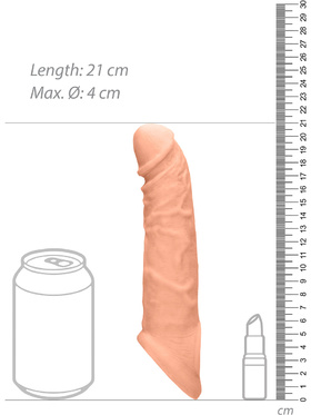 RealRock Skin: Penis Extender with Rings, 21 cm, ljus