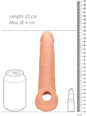 RealRock Skin: Penis Extender with Rings, 22 cm, ljus