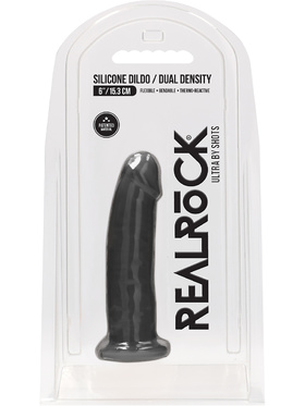 RealRock Ultra: Silicone Dildo / Dual Density, 15 cm, svart