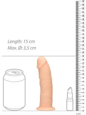 RealRock Ultra: Silicone Dildo / Dual Density, 15 cm, ljus