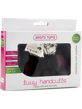 Shots Toys: Furry Handcuffs, svart