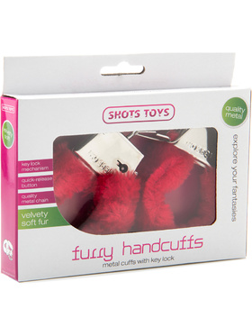 Shots Toys: Furry Handcuffs, röd