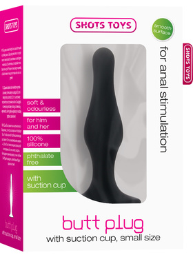 Shots Toys: Butt Plug with Suction Cup, small, svart