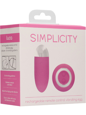 Simplicity: Luca, Rechargeable Remote Control Vibrating Egg, rosa