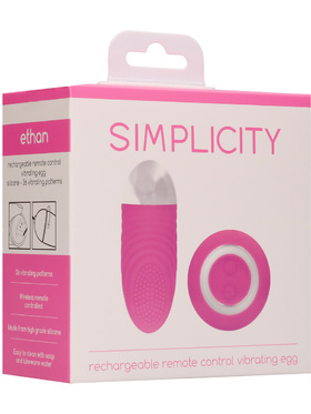 Simplicity: Ethan, Rechargeable Remote Control Vibrating Egg, rosa