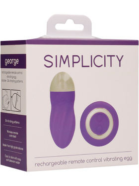 Simplicity: George, Rechargeable Remote Control Vibrating Egg, lila