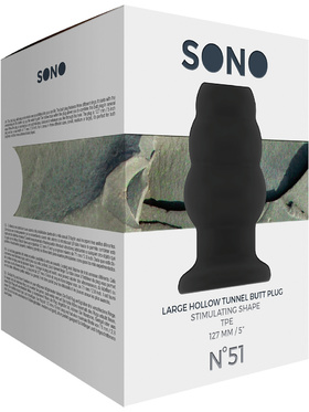 Sono: Large Hollow Tunnel Butt Plug No. 51, svart