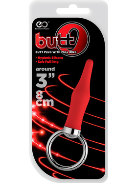 Excellent Power: Butt O, Butt Plug with Pull Ring, röd