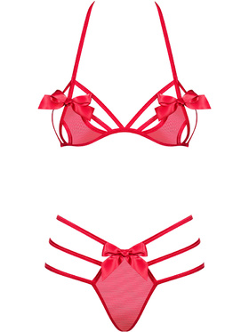 Obsessive: Giftella, Bra & Thong Set, röd