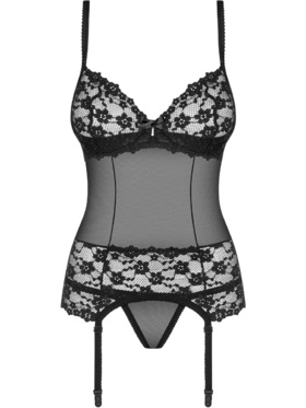 Obsessive: Letica, Corset & Thong, svart