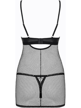 Obsessive: Redella, Chemise & Thong, svart