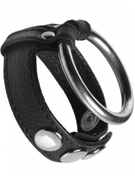 Strict: Leather and Steel Cock and Ball Ring