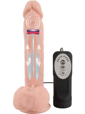You2Toys: Medical Silicone Vibrator, Vibrating and Thrusting, 21 cm