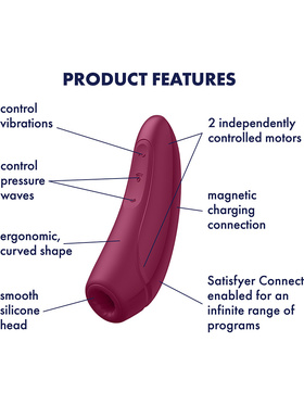 Satisfyer Connect: Curvy 1+, Air Pulse Stimulator + Vibration, röd