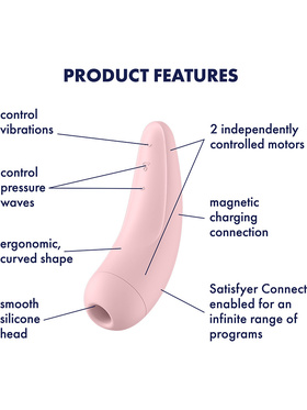 Satisfyer Connect: Curvy 2+, Air Pulse Stimulator + Vibration, rosa