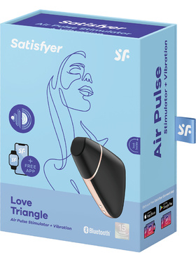 Satisfyer Connect: Love Triangle, Air Pulse + Vibration, svart