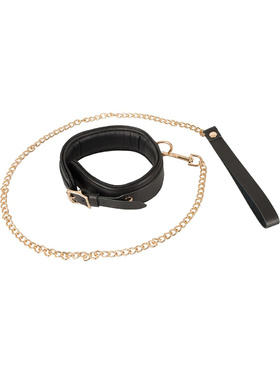 ZADO: Wild Thing, Leather Collar and Leash, svart