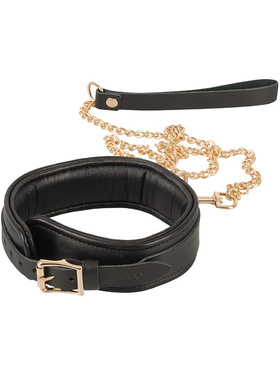 ZADO: Wild Thing, Leather Collar and Leash, svart