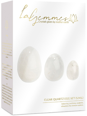 La Gemmes: Yoni Egg Set, Clear Quartz (S-M-L)