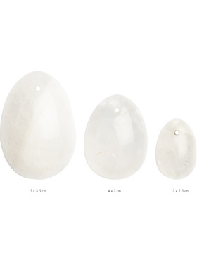 La Gemmes: Yoni Egg Set, Clear Quartz (S-M-L)