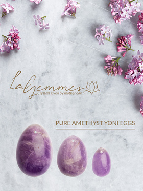 La Gemmes: Yoni Egg Set, Pure Amethyst (S-M-L)