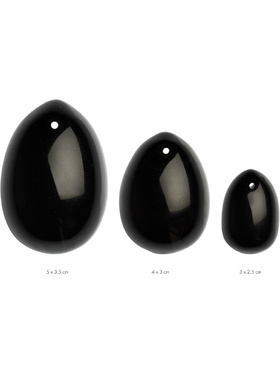 La Gemmes: Yoni Egg Set, Black Obsidian (S-M-L)