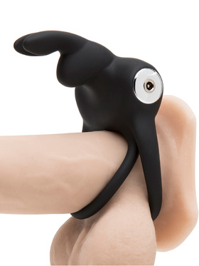 Happy Rabbit: Rechargeable Silicone Cock Ring, svart