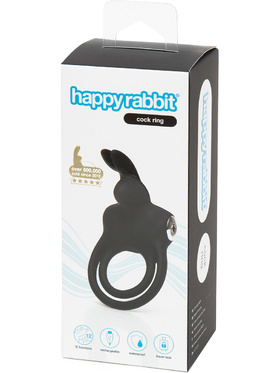 Happy Rabbit: Rechargeable Silicone Cock Ring, svart