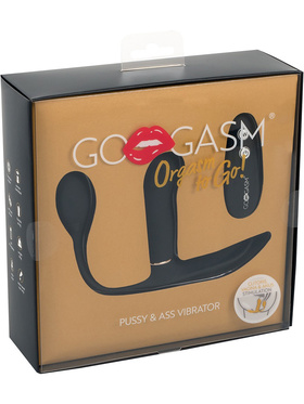 GoGasm: Pussy & Ass Vibrator, svart