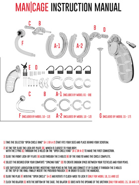 ManCage: Model 16 with Urethal Sounding, 11.5 cm, transparent