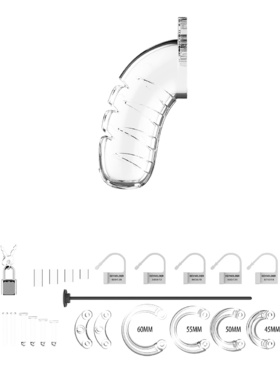 ManCage: Model 16 with Urethal Sounding, 11.5 cm, transparent