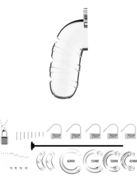 ManCage: Model 17 with Urethal Sounding, 14 cm, transparent