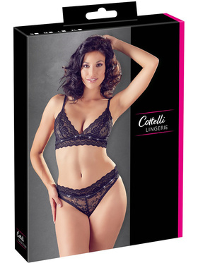 Cottelli Collection: Bra and Briefs, svart