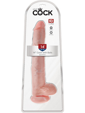 King Cock: Cock with Balls, 38 cm, ljus