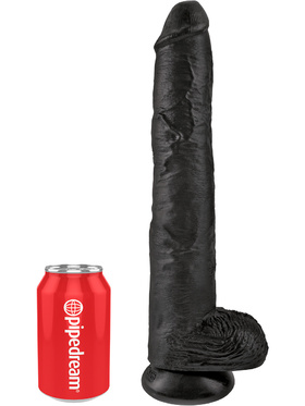 King Cock: Cock with Balls, 38 cm, svart