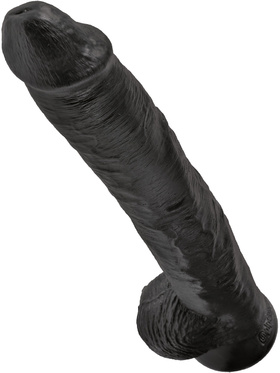 King Cock: Cock with Balls, 38 cm, svart