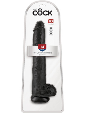 King Cock: Cock with Balls, 38 cm, svart