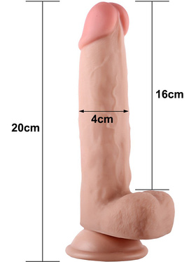 LoveToy: Sliding-Skin Dildo, 20 cm, ljus